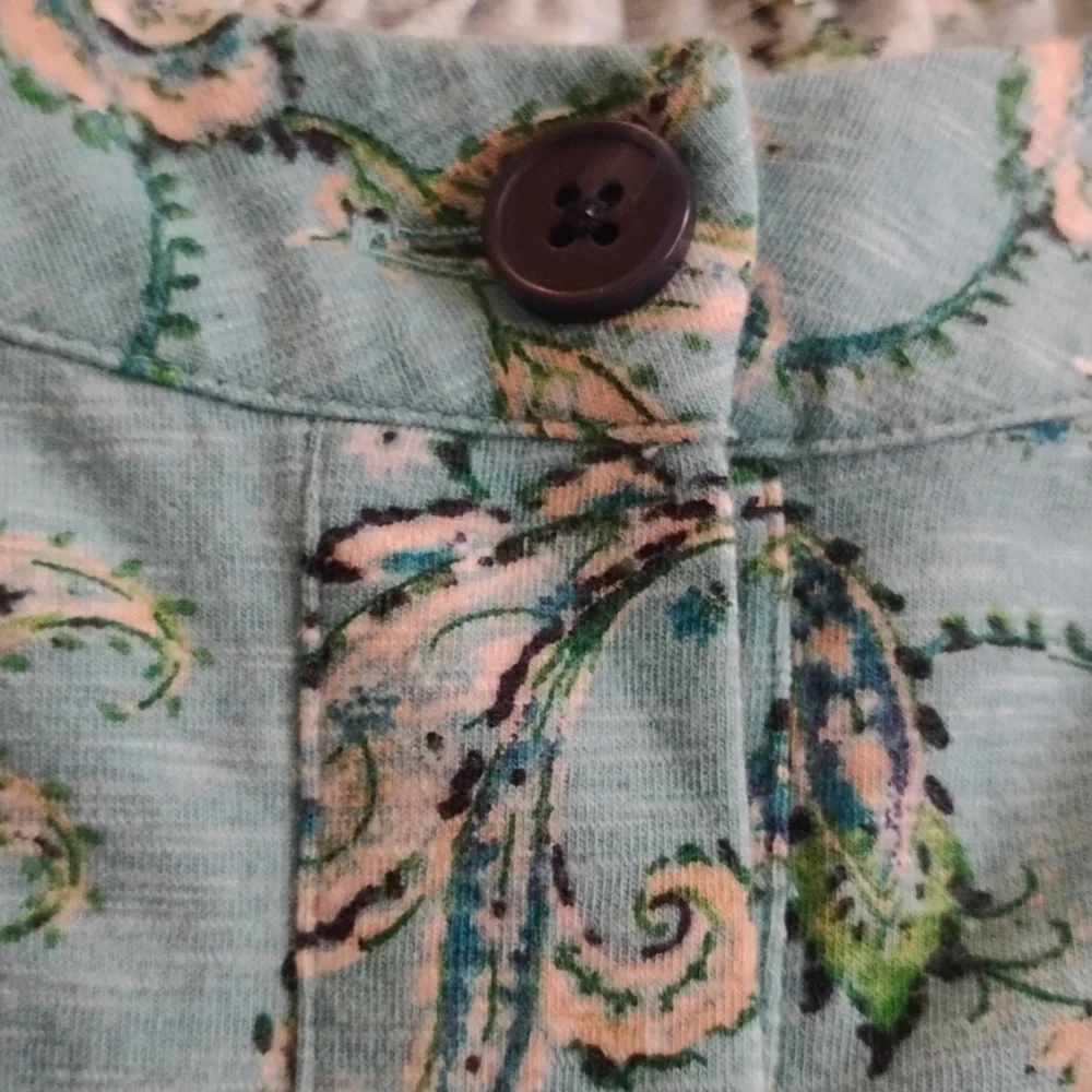 J. Jill Floral Paisley Button-Up Blouse Medium - Picture 5 of 5